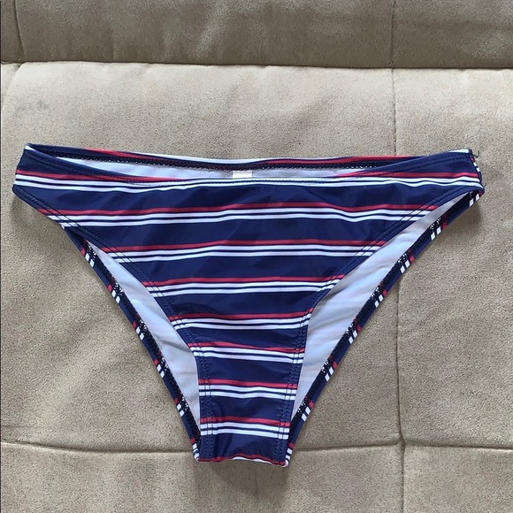 red white blue striped bikini